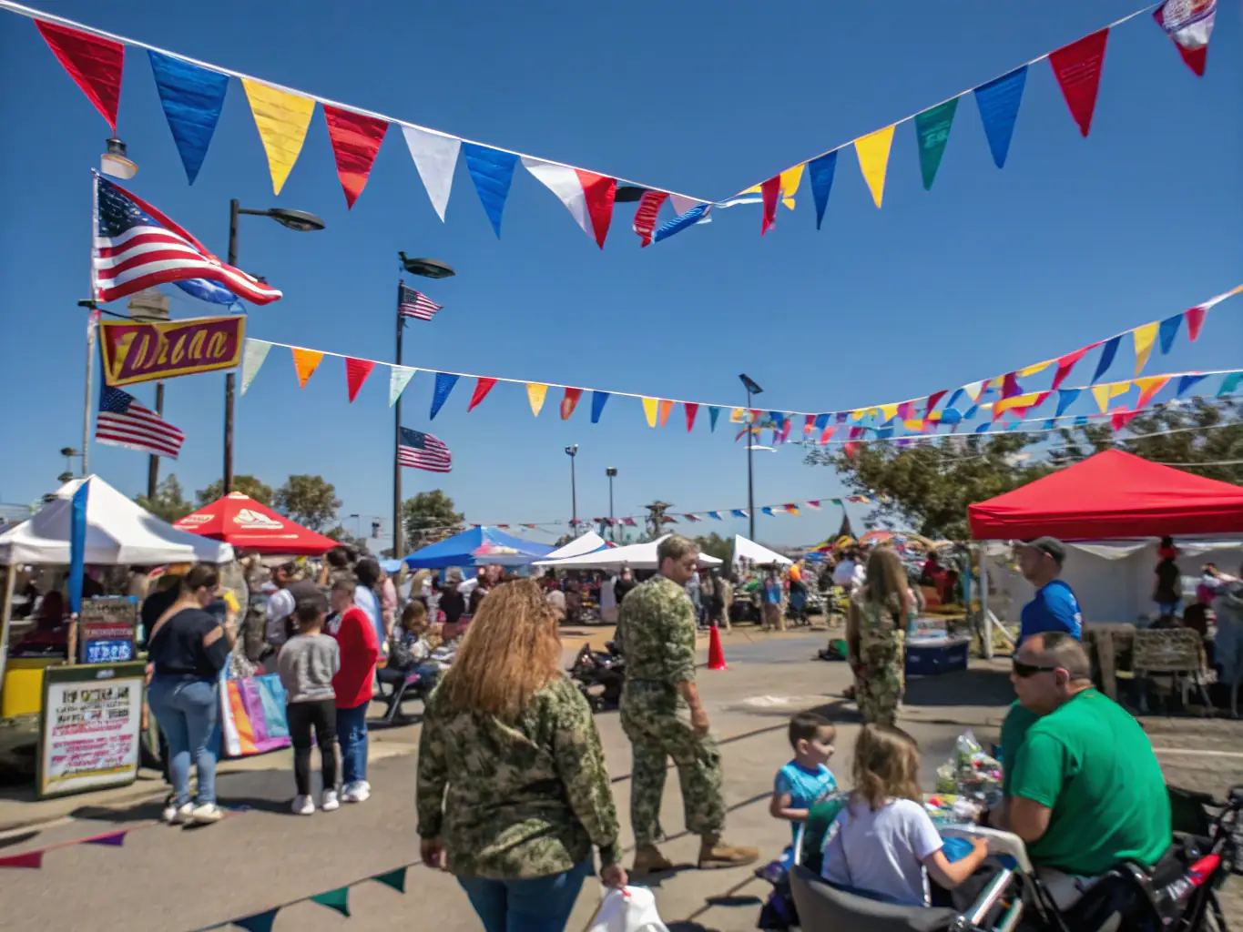A photograph capturing a group of veterans participating in a community event, showcasing their camaraderie and engagement.